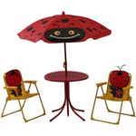 SienaGarden Kinderstuhl Marienkäfer Klappstuhl Camping Set Tisch Sonnenschirm