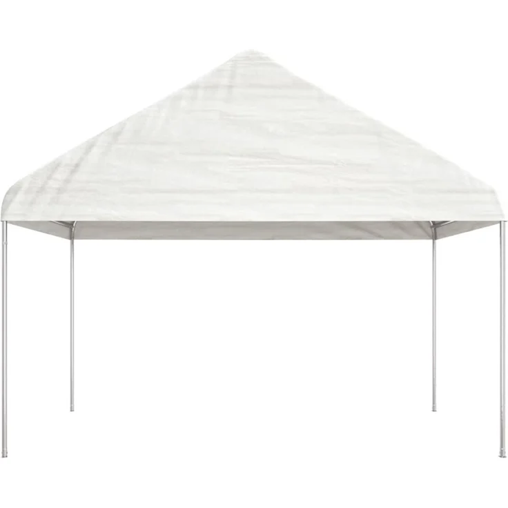 Gartenpavillon, Pavillon mit Dach Weiß 4,08 x 2,23 x 3,22 m Polyethylen – Bild 2