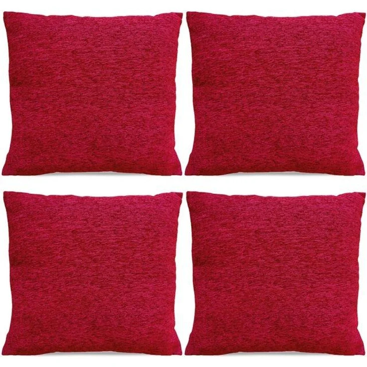 matches21 HOME & HOBBY Kissenbezüge 4er Set Kissenhüllen 45x45 cm rot meliert als weiche Dekokissen, (4 Stück), Zierkissen-Bezüge für Sofa-Kissen, Couch-Kissen – Bild 4