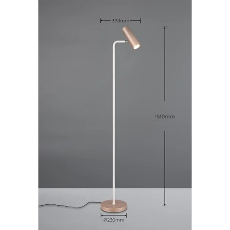 Leselampe MARLEY Metall Coffee / Weiß, Spot schwenkbar, Höhe 151cm – Bild 6