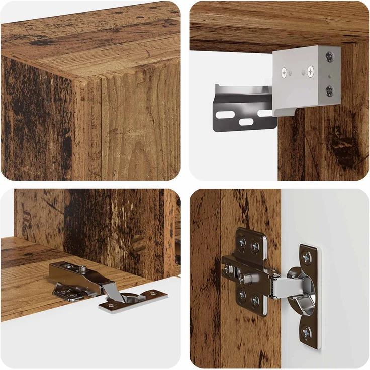 vidaXL TV-Schrankset Wandmontiert 4 pcs Altholz Holzwerkstoff 3409040 – Bild 11
