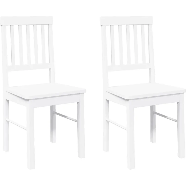 vidaXL Esszimmerstühle 2 Stk. Weiß Massivholz Gummibaum 4102431