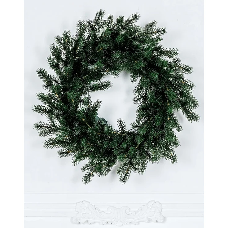 EveXmas Altair Premium Weihnachtskranz Grün 45 cm, künstlicher Türkranz, 68 Zweige, 408 PE-Spritzguss-Triebe, 100% PE, flammhemmend – Bild 2