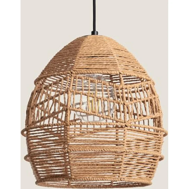 LEDKIA LIGHTING Beyawo Pendelleuchte, geflochtenes Papier, einstellbare Länge, für E27-LED-Lampen, vielseitige Beleuchtung – Bild 3