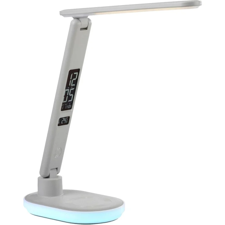 JUST LIGHT LED Schreibtischlampe TINA, H 54 cm, 2-flammig, Weiß, Kunststoff, Anpassung der Farbtemperatur, Dimmfunktion, RGB-Farbwechsel, LED fest integriert, Extra-Warmweiß, Neutralweiß, Touchsensor, Handyladefunktion, Zeitanzeige – Bild 9
