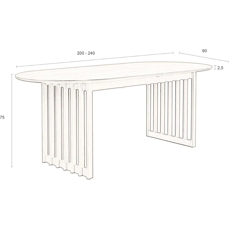 Esstisch BARLET ausziehbar 200 bis 240 cm Walnussfurnier von DutchBone – Bild 2