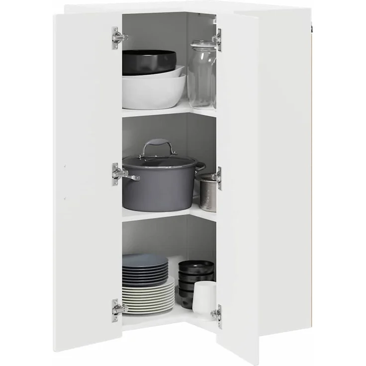 vidaXL Wand-Eckschrank PORTO Weiß 57 x 57 x 100 cm Holzwerkstoff 885515 – Bild 3