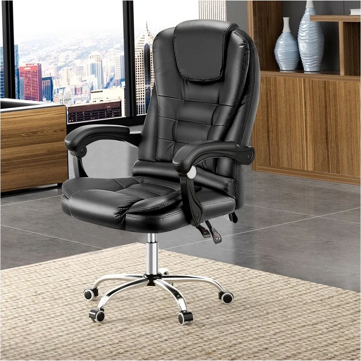 oyajia Bürostuhl Ergonomischer Bürostuhl Massage Chefsessel Drehstuhl Gaming Büro Stuhl, Drehsessel mit verstellbare Lendenkissen, Kopfkissen und Armlehnen – Bild 3