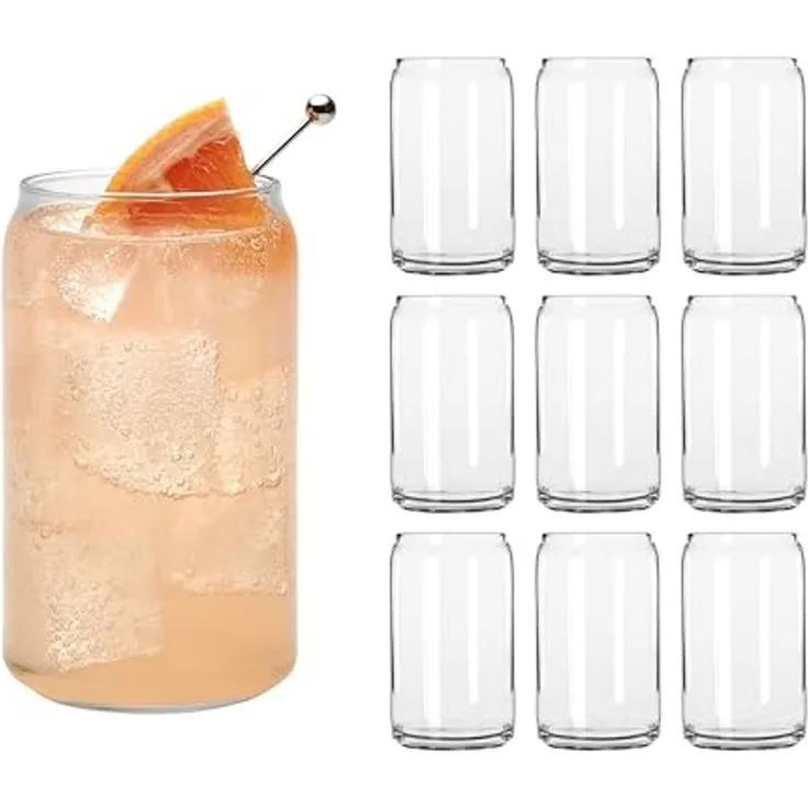 LIBBEY Gläser-Set Can Glas -GLASS CANS-, 473 ml, Ø 7,5 cm, H: 13,5 cm, 12er Set, 12-tlg, Glas, hochwertig verarbeitet, im modernen Design