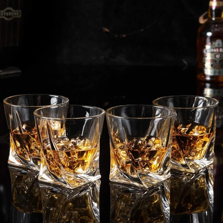Whiskey Gläser Set Kristallglas 300ml 4-teilig Geschenk Box Brillante – Bild 4