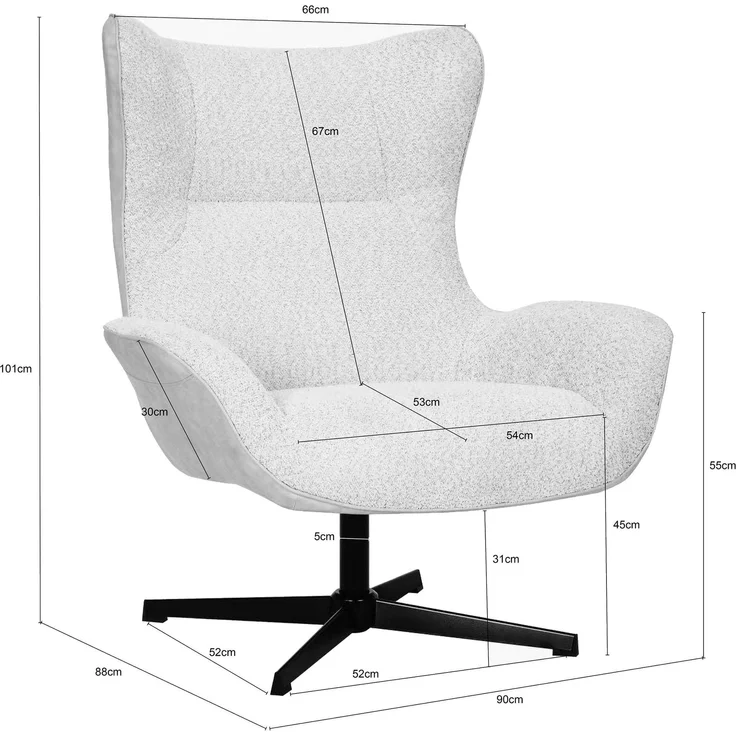 Ohrensessel 90x88x101 braun OSKAR #301 – Bild 8