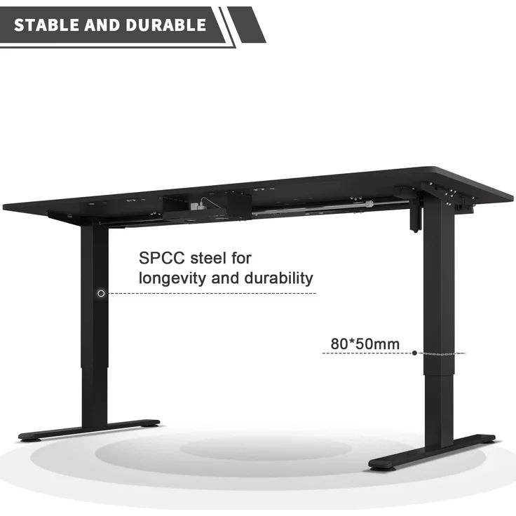JUMMICO Schreibtisch höhenverstellbar mit 4 Memory-Funktionen, Schwarz, 180x80 cm – Bild 5