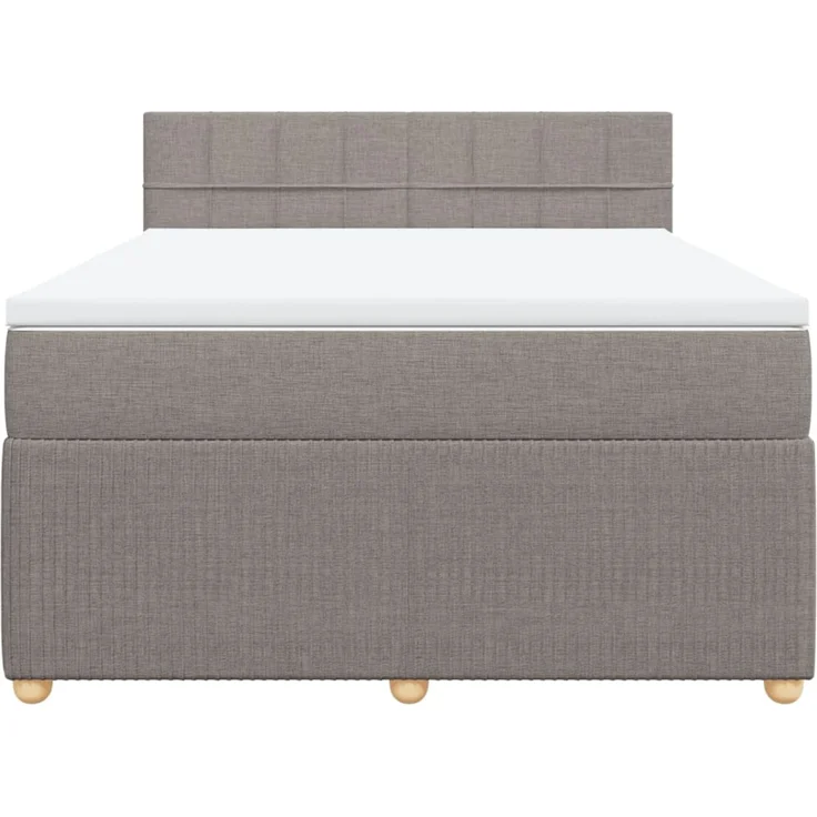 vidaXL Boxspringbett mit Matratze Taupe 140x190 cm Stoff 3287455 – Bild 4