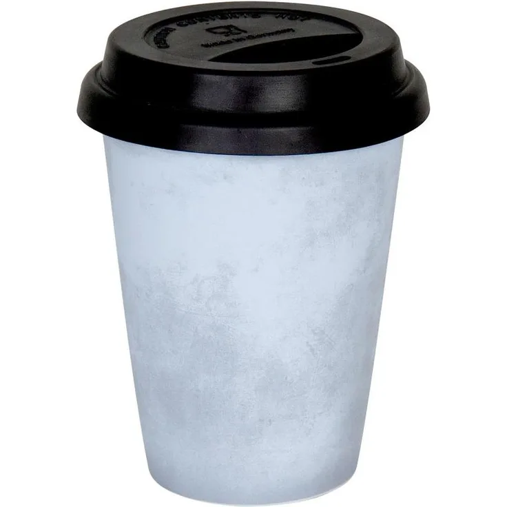 Könitz Concrete Coffee To Go Mug mit Deckel, Becher, Kaffeebecher, Porzellan, 380 ml, 11 5 162 2359