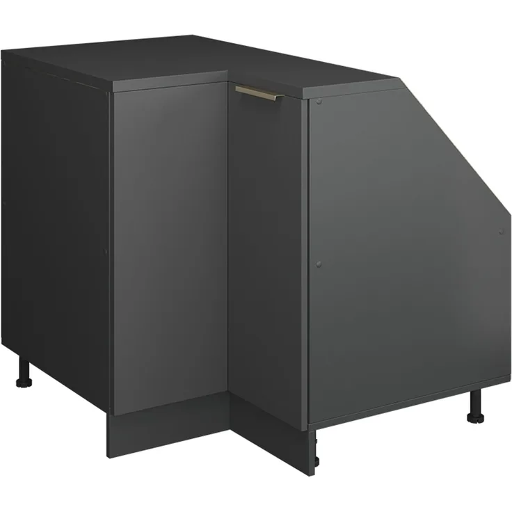 Dachschrägenschrank Eckschrank Rion Anthrazit-Gold 75.6 x 81.6 cm mit 1 Tür, Schrankkorpus 60 cm Tiefe Vicco