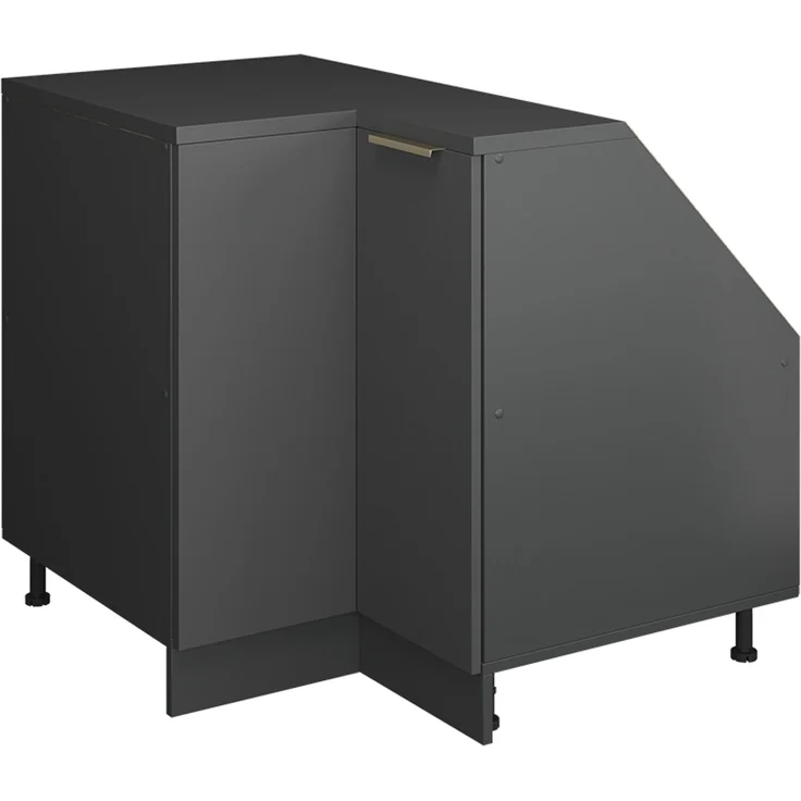 Dachschrägenschrank Eckschrank Rion Anthrazit-Gold 75.6 x 81.6 cm mit 1 Tür, Schrankkorpus 60 cm Tiefe Vicco – Bild 1