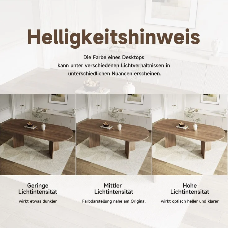 Ausziehbarer Esstisch mit abgerundeten Ecken, 120/160x80 cm, Walnuss – Bild 6