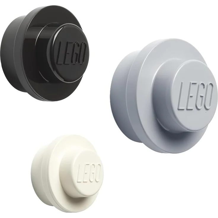LEGO Wandhaken 4,7 - 9,4 cm PP grau/weiß/schwarz 3 Stück