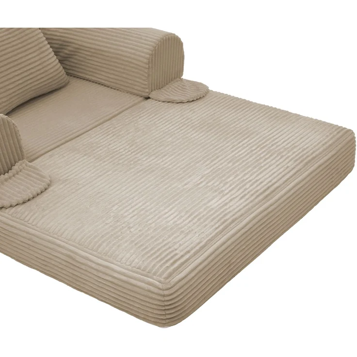 ZUBALIYA SchlafSofa mit Cordbezug, mit Schaumstoffpolsterung, ohne aufwendige Montage, für Wohnzimmer und Apartments – Bild 15