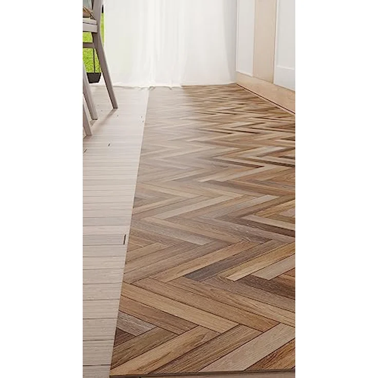 PETTI Artigiani Italiani - Teppich für Küche, rutschfest, waschbar, Läufer für Küche, Teppich, Küchenläufer, 52 x 340 cm, Design Parkett 01, 100% Made in Italy – Bild 5
