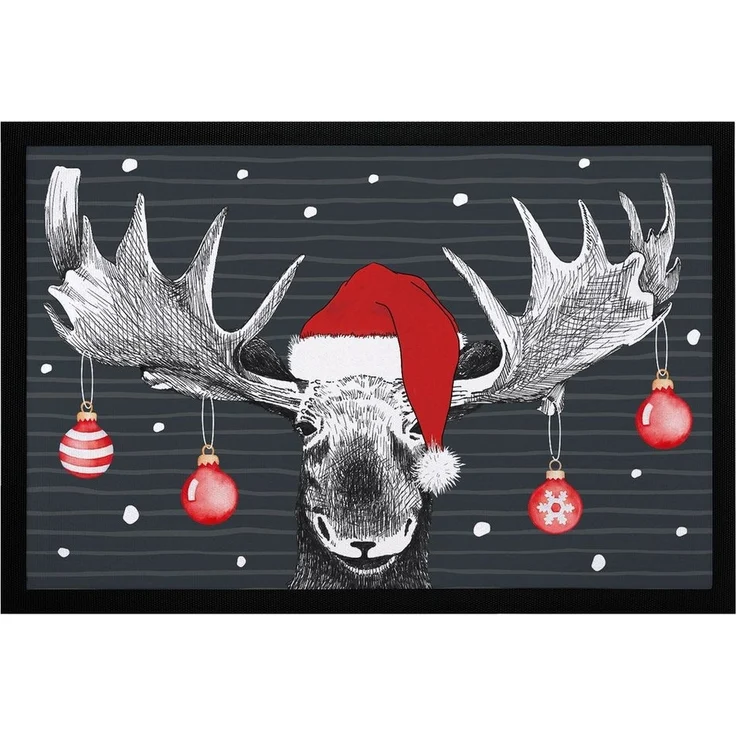 MoonWorks Fußmatte Fußmatte Elch Weihnachten Christmas Wintermotive Weihnachtsdeko, rechteckig – Bild 5