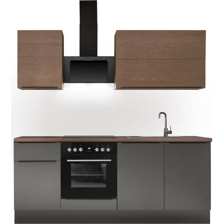 KOCHSTATION Küchenzeile Cocco B/H/T 210x211x60 cm, Breite 210 cm, wahlweise mit E-Geräten und Induktion – Bild 1