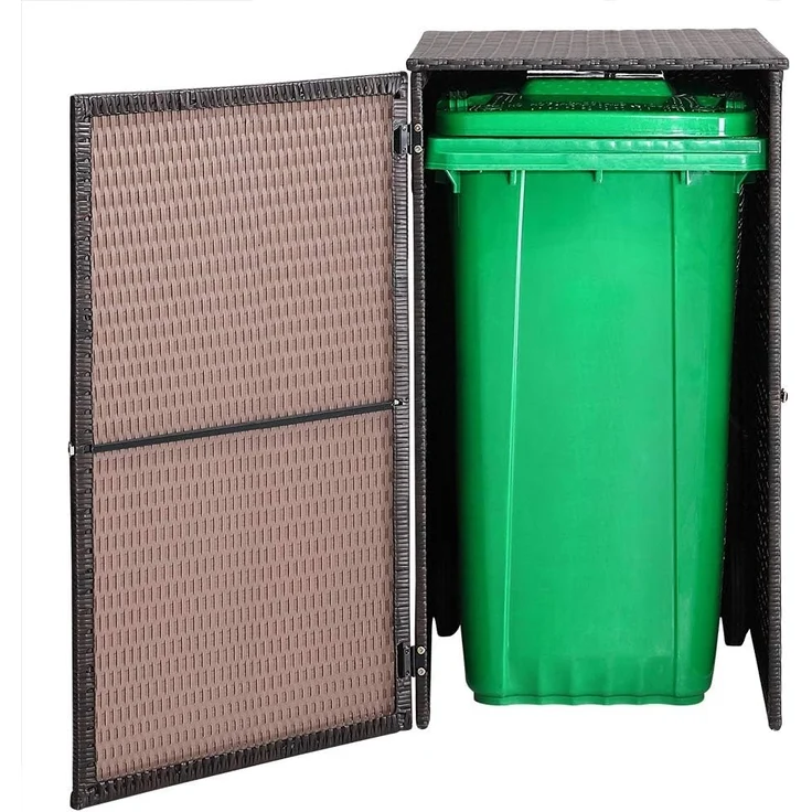 Casaria Mülltonnenbox (1 St), Mülltonnenbox mit Klappdeckel + Verschluss für 240 Liter Mülltonne – Bild 6