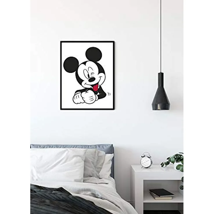 Komar Disney Wandbild Micky Maus Funny, Kunstdruck für Kinderzimmer, 30x40cm, Schwarz, Weiß, ohne Rahmen, fotorealistische Druckqualität, Made in Germany – Bild 3