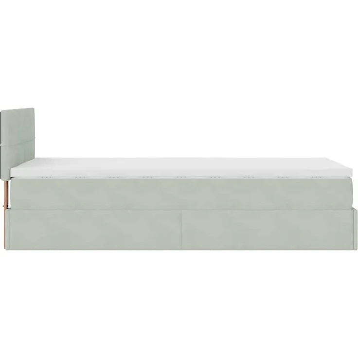 vidaXL Ottoman-Bett mit Matratze & LEDs Hellgrau 80x200 cm Samt 3312584 – Bild 10