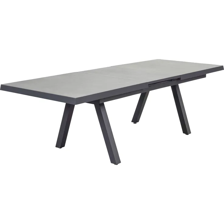 Gartentisch Sondrino, Keramik, Schwarz, 200 x 75 x 100 cm