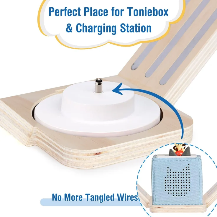 Todeco Tonie-Regal für Toniebox Hörfiguren, Magnetische Aufbewahrung für 60-70 Tonie, Wandregal und Schreibtischregal, Kinderregal für Mädchen & Jungen, Kleines Achteck – Bild 6
