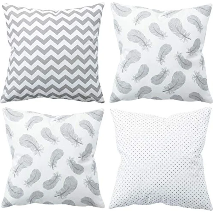 Amilian Dekokissen 4er Set - Dekokissen mit Füllung - 50x50 cm - Deko Kissen – Bild 2