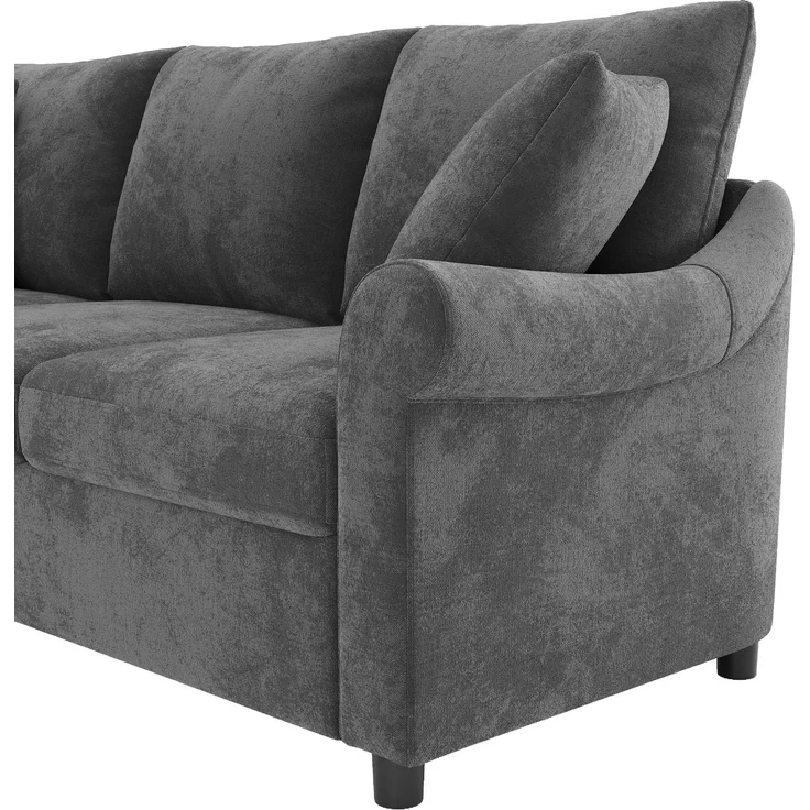 DESVIAE Sofa L-Form Grau aus Chenille – 217x83x217 cm – Taschenfederkern – Bild 5