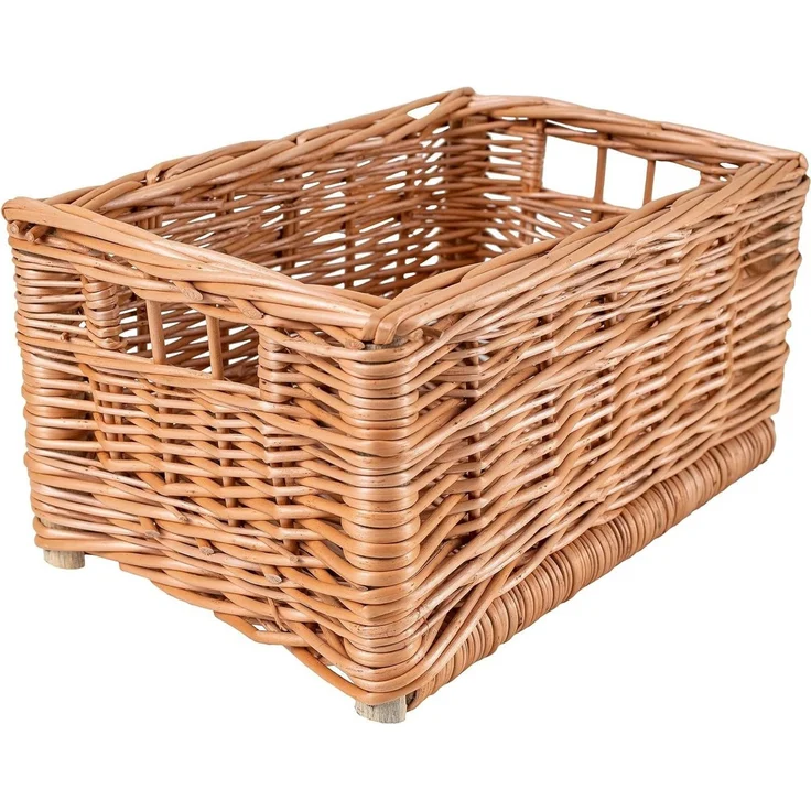 Creative Home Holzkiste Weidenkorb Aufbewahrungskorb, Handgeflochten, Haltbar (1 St), Korb Geflochten Naturkorb mit Griffen Aufbewahrung – Bild 1