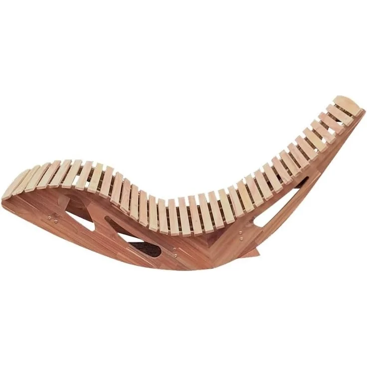 CHILLROI Gartenliege Ergonomische Schwungliege / Saunaliege aus Akazienholz, faltbar, Einzelmöbel, Biologisch geölt, ohne chemische Holzschutzmittel – Bild 4
