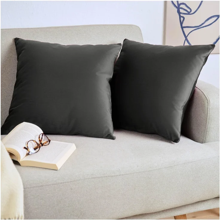 Blumtal Kissenbezug 2er Set - dekorativer Samt Kissenbezug mit verstecktem Reißverschluss, Kissenhülle für Zierkissen, waschbar