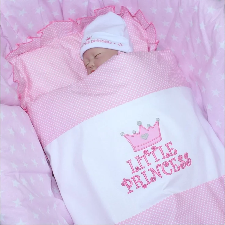 Primawela Babybettwäsche Kinderwagenset Baby Bettwäsche für Kinderwagen Bezüge Decke Kissen, 4 teilig – Bild 3