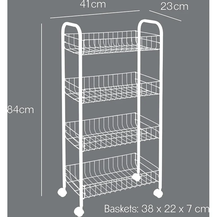 METALTEX 344404000 Ascona Allzweckwagen mit 4 Etagen Polytherm Copper / Rollregal, Höhe 86 cm – Bild 4