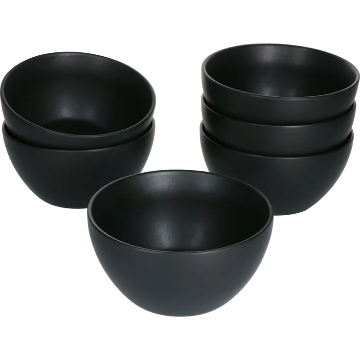 Mambocat Leopard Lampart Nero 6-tlg. Müslischalen Set Schwarz 450ml Steingut Salatschälchen Schüssel – Bild 2