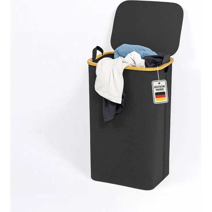 Roxlin Wäschekorb Wäschekorb 100L mit Deckel & herausnehmbarer Tasche, faltbar & tragbar