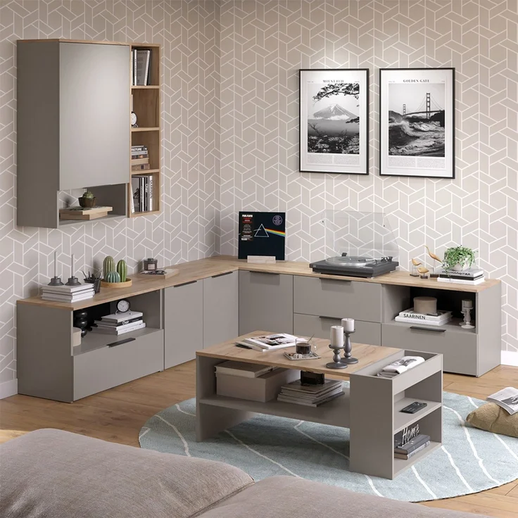 Wohnwand Wido Greige 5 Teile Vicco – Bild 6