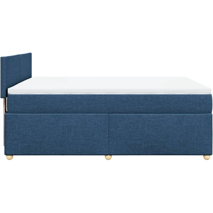 vidaXL Boxspringbett mit Matratze Blau 140x190 cm Stoff 3288974 – Bild 7