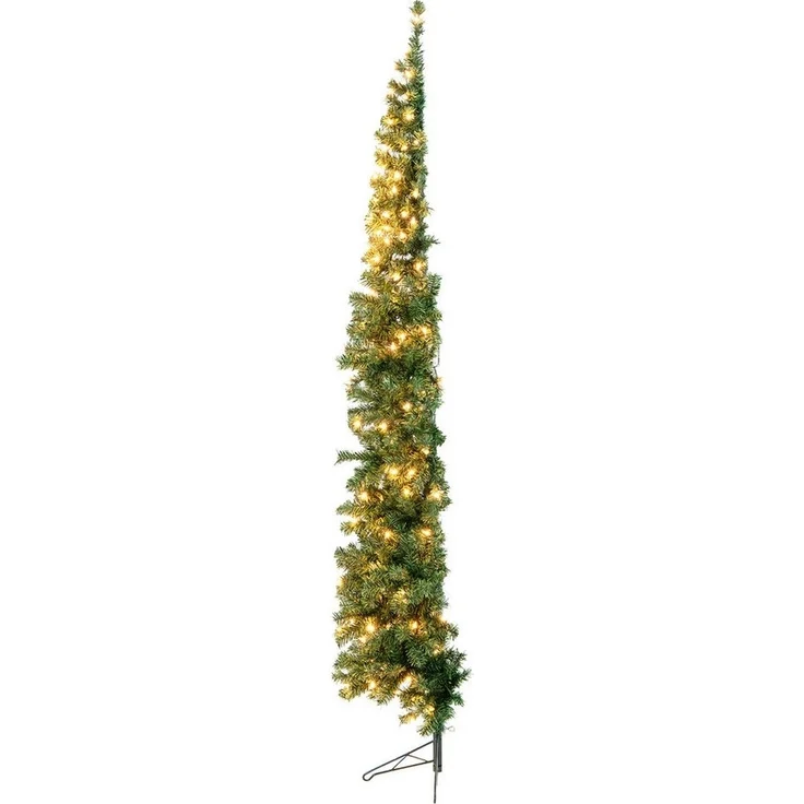 COSTWAY Künstlicher Weihnachtsbaum, 210cm halb, 450 PVC Spitzen, 150 LEDs – Bild 1