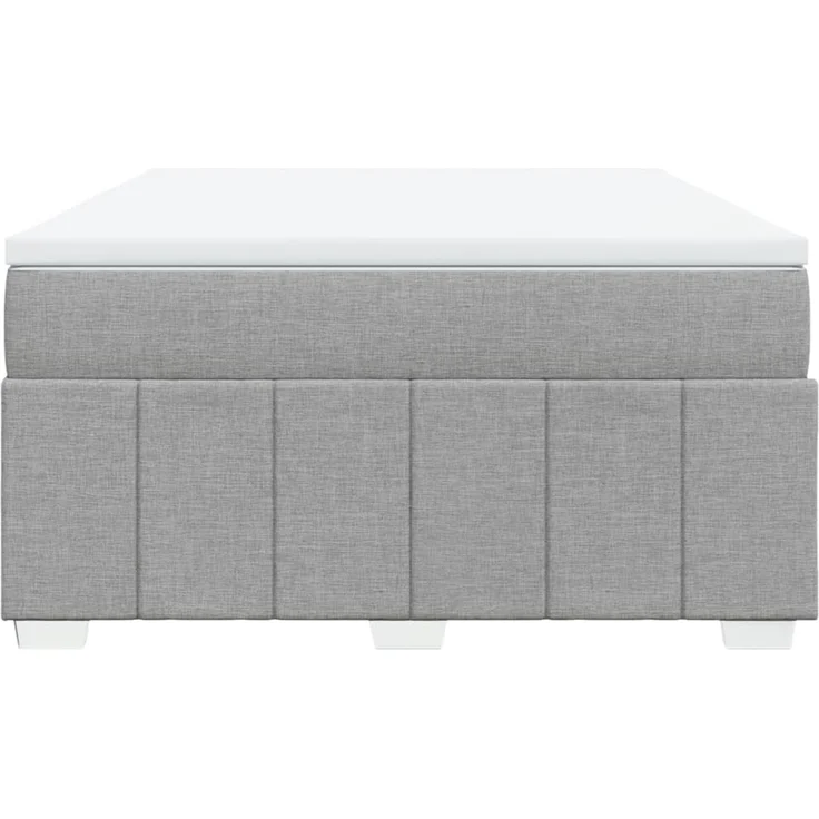 vidaXL Boxspringbett mit Matratze Hellgrau 140x200 cm Stoff 3285477 – Bild 4