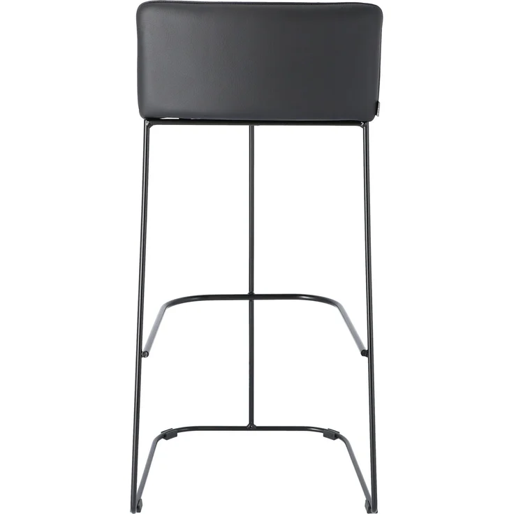Barhocker Ragno aus Leder, Schwarz, 39 x 43 x 88 cm – Bild 4