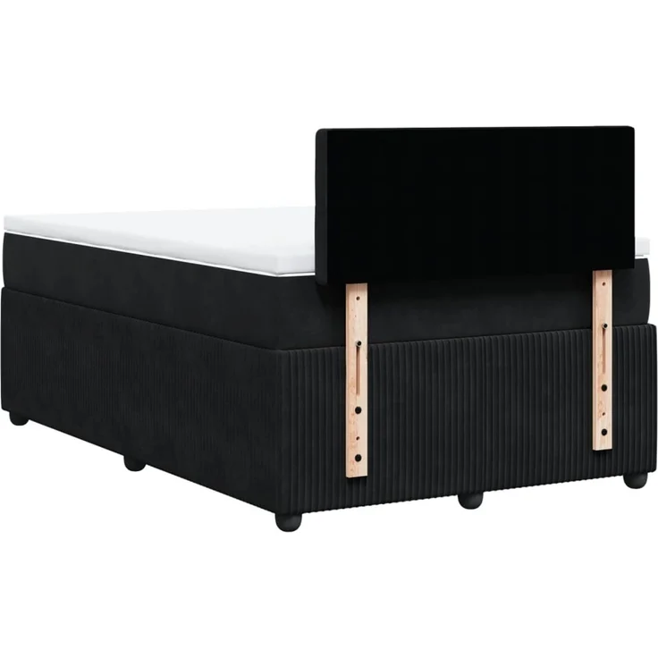vidaXL Boxspringbett mit Matratze Schwarz 120x190 cm Samt 3287700 – Bild 10