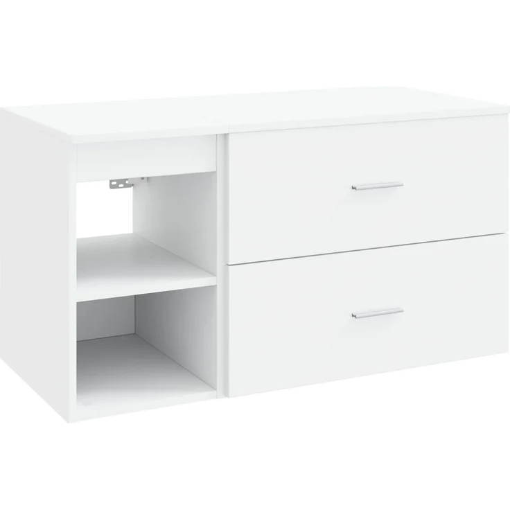 vidaXL Badezimmermöbel-Set zur Wandmontage 2 stk. Weiß 3403936 – Bild 2