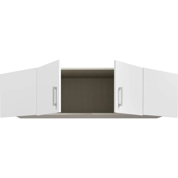 Forte ECONOBOX Schrankaufsatz 165, 2-türiger Drehtürenschrankaufsatz für Eckschrank, Holzwerkstoff, Weiß, 165,2 cm breit, 38,1 cm hoch, 54,2 cm tief – Bild 4
