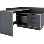 Winkelschreibtisch / Rechts oder Links montierbar / 3 Schubkästen / Anthrazit- Kanten in Sonoma Eiche /Bürotisch / Eckschreibtisch / Schreibtisch / B 129, H 83,5, T 105 cm