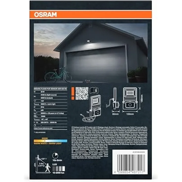 Osram Außenleuchte Endura Flood Bewegunsmelder 30W dunkelgrau warmweiß – Bild 4